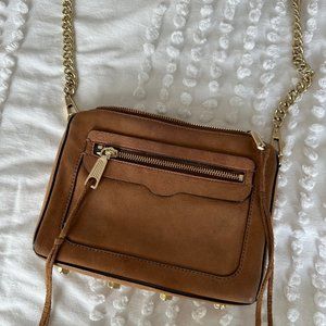 Rebecca Minkoff Suede Avery Crossbody Bag - Camel
